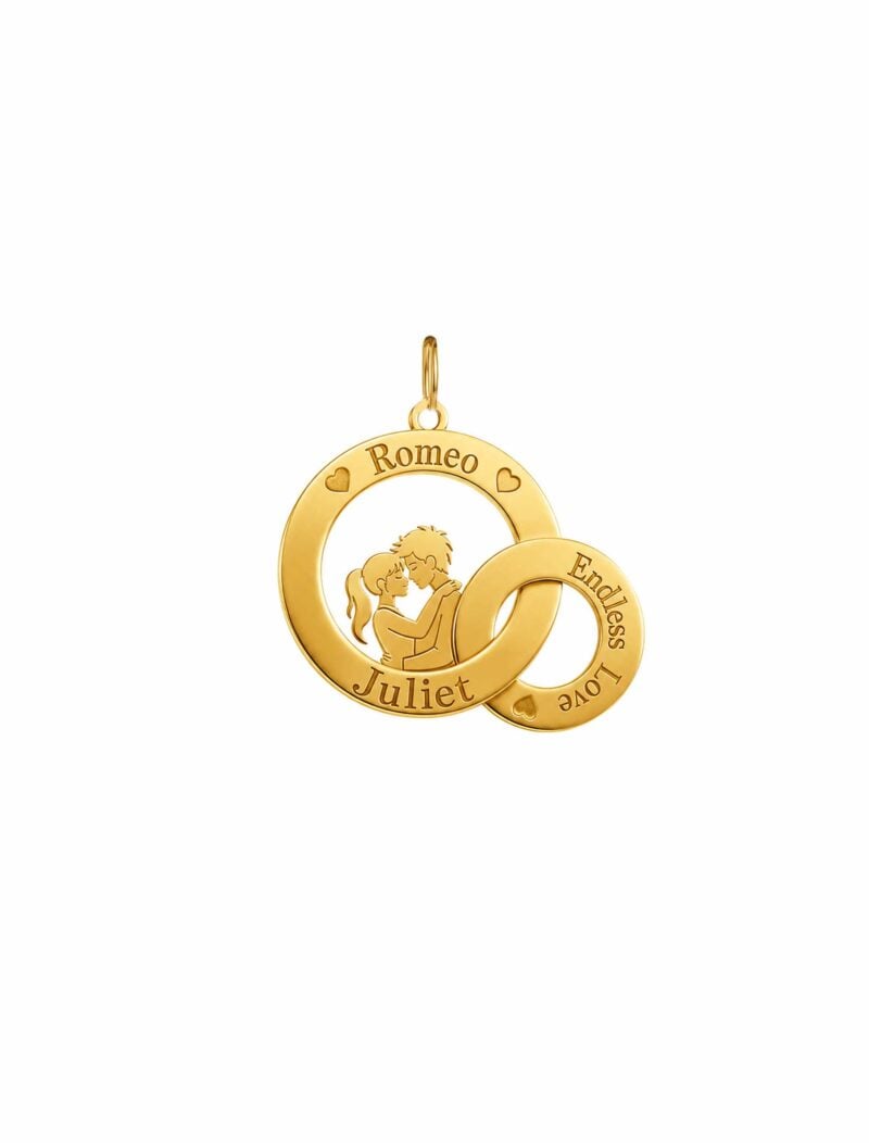 18K Gold Eternal Couple Bond Pendant/Necklace