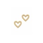18K Gold Heart Outline Stud Earrings