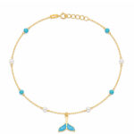 18K Gold Ocean Pearl Mermaid Tail Anklet