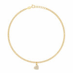 18K Gold Radiant Heart Anklet
