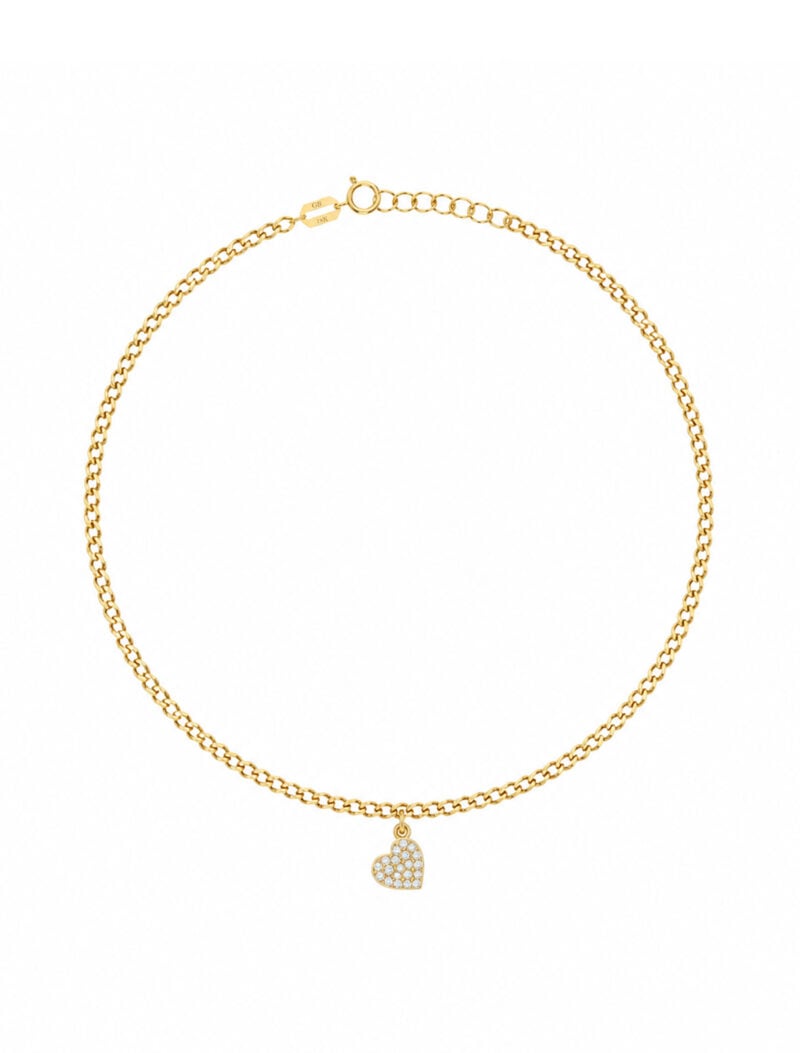 18K Gold Radiant Heart Anklet