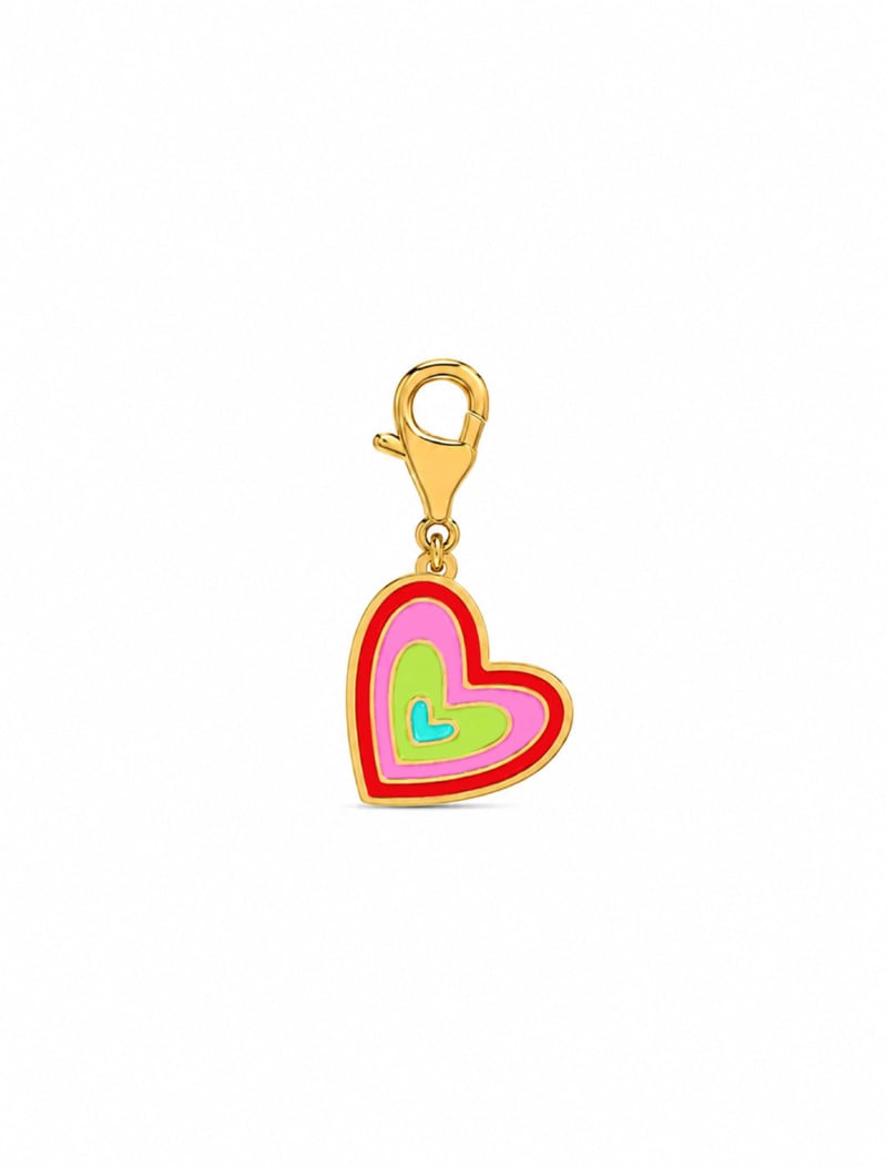 18K Gold Rainbow Love Enamel Charm