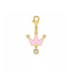 18K Gold Royal Crown Enamel Charm