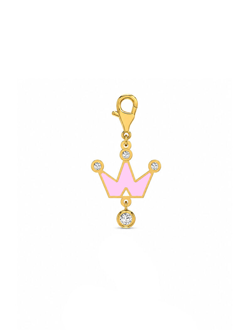 18K Gold Royal Crown Enamel Charm