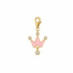 18K Gold Royal Crown Enamel Charm