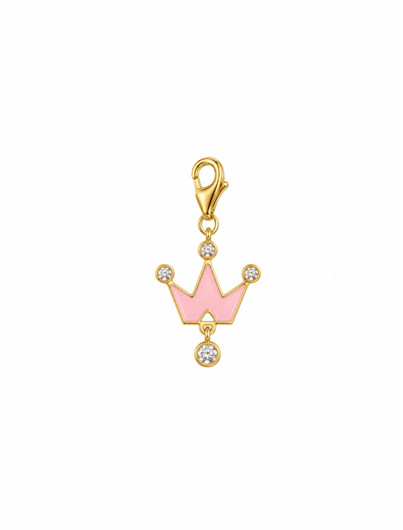 18K Gold Royal Crown Enamel Charm