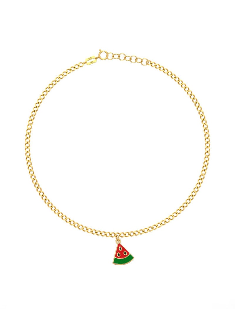 18K Gold Sweet Slice Watermelon Anklet