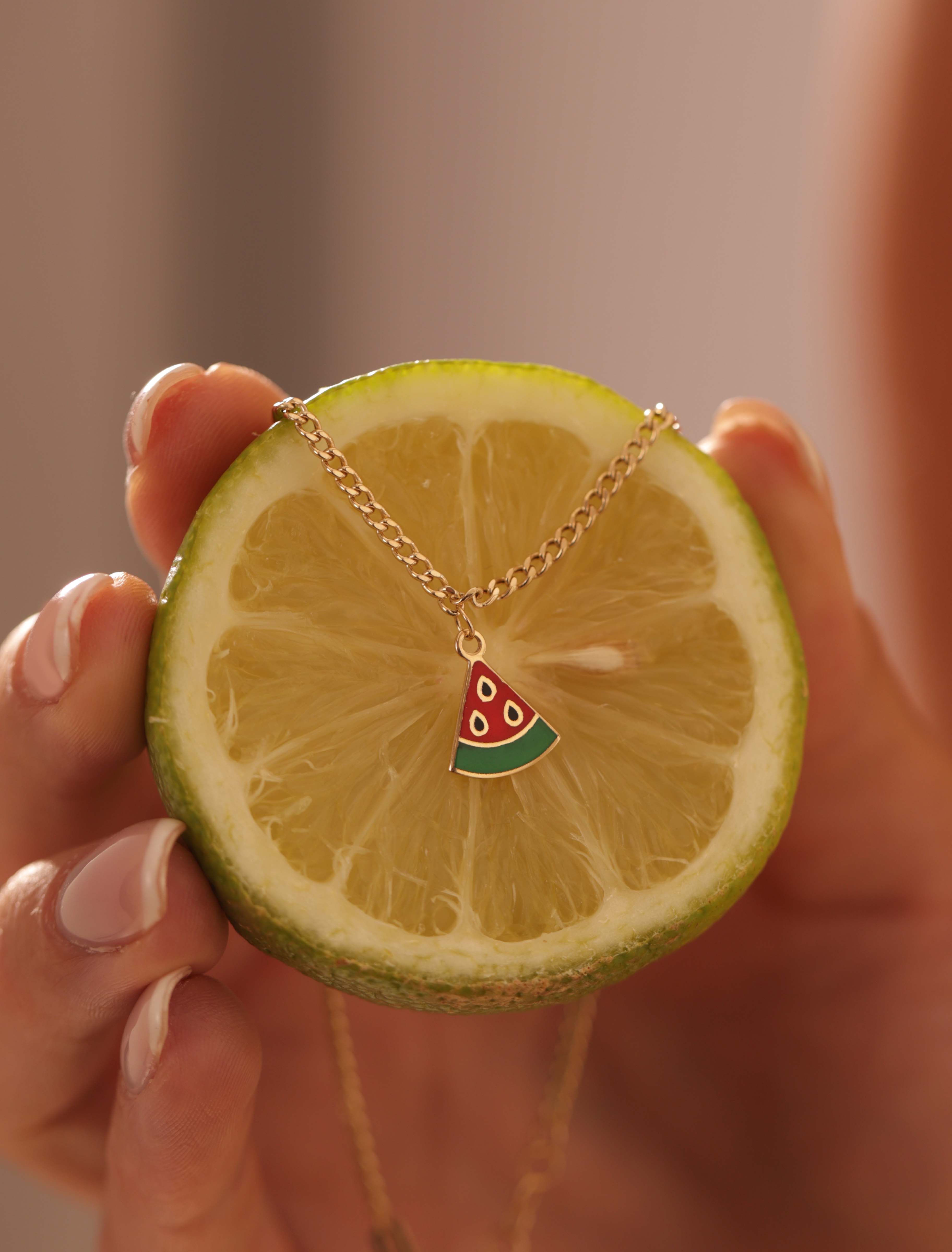 18K Gold Sweet Slice Watermelon Anklet. Garo Boyadjian Jewelry