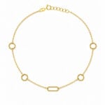 18K Gold Twisted Shapes Anklet