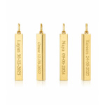 18K Gold Vertical Cube Bar Customized Men Pendant