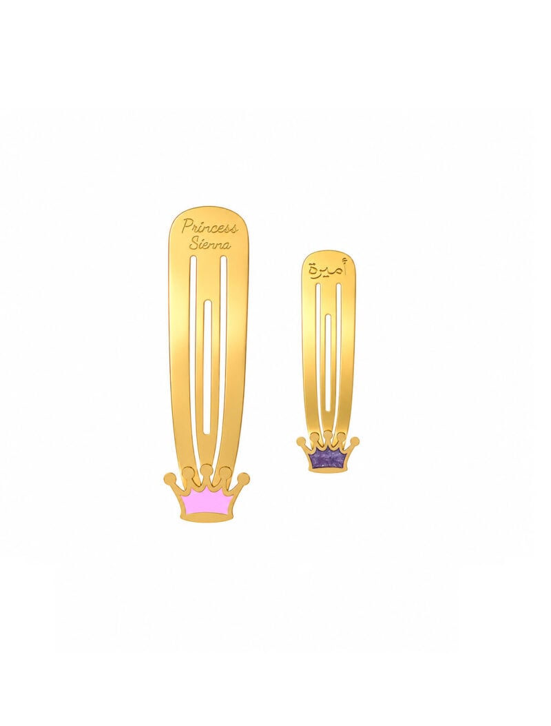 18K Gold Customized Royal Crown Hair Clip