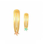 18K Gold Customized Summery Starfish Hair Clip