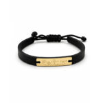 18K Gold Eternal Father & Child Bond Real Leather Bracelet