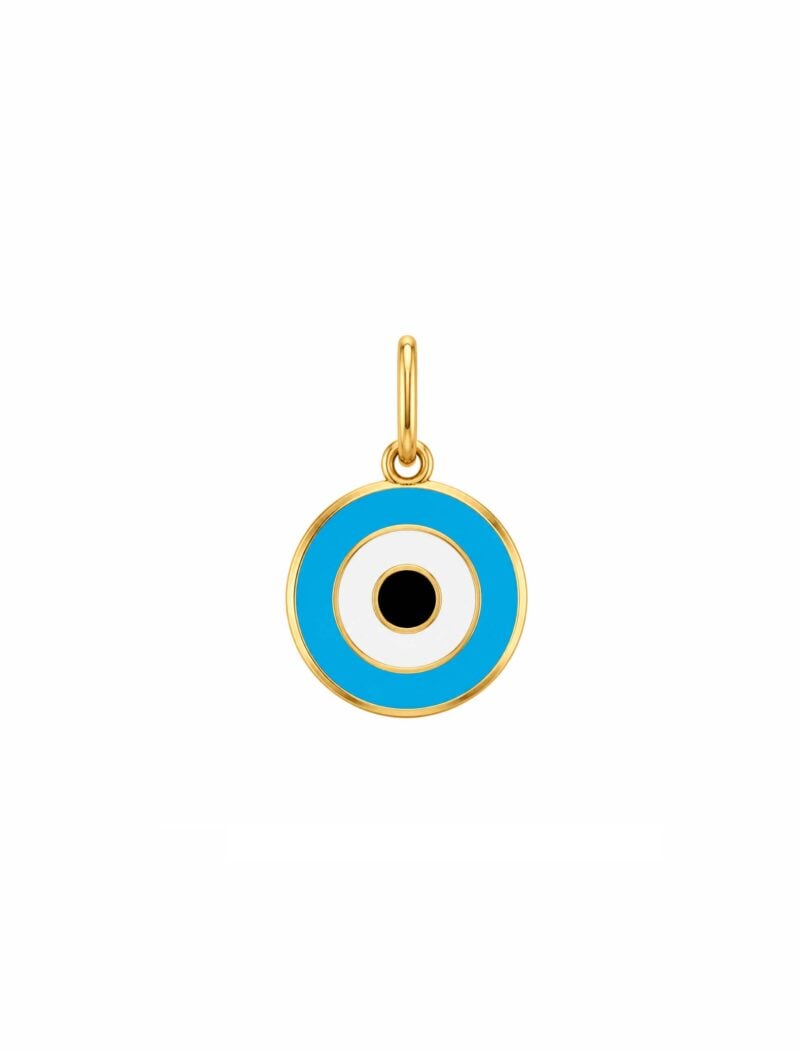 18K Gold Azure Nazar Pendant/Necklace