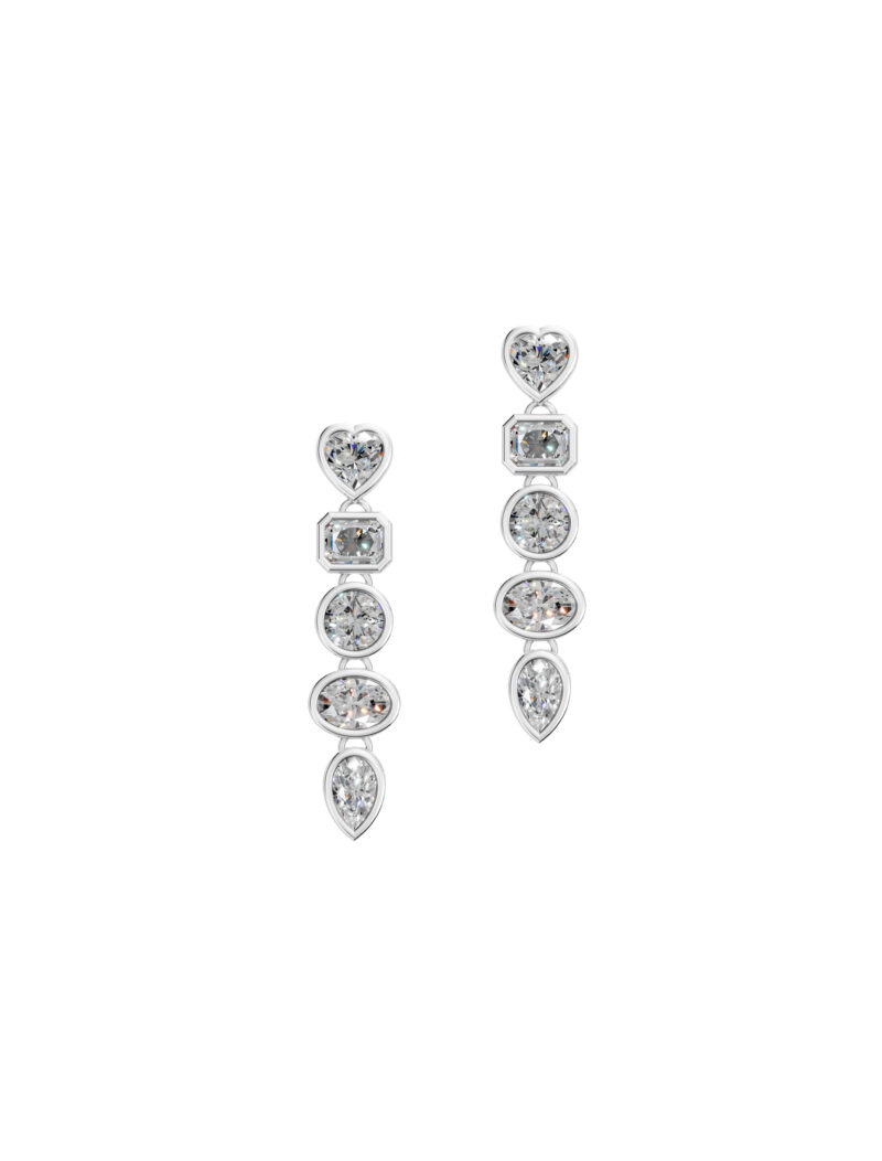 18K Gold Symphony of Shapes Lab-Grown Diamond Earrings