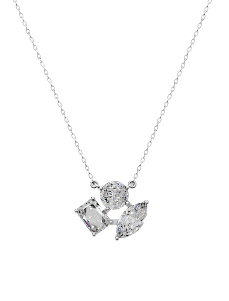 18K Gold Mixed-Cut Lab-Grown Diamond Necklace