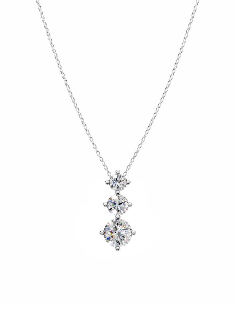 18K Gold Cascade of Light Lab-Grown Diamond Necklace