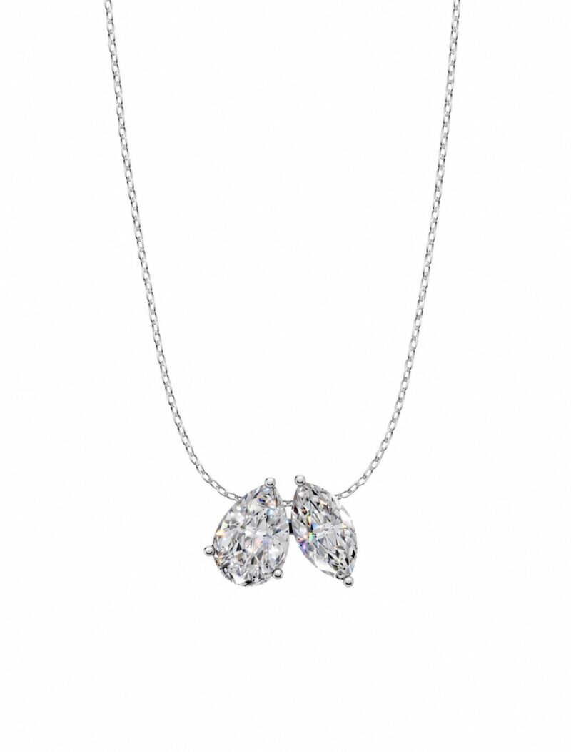 18K Gold Duet of Light Lab-Grown Diamond Necklace