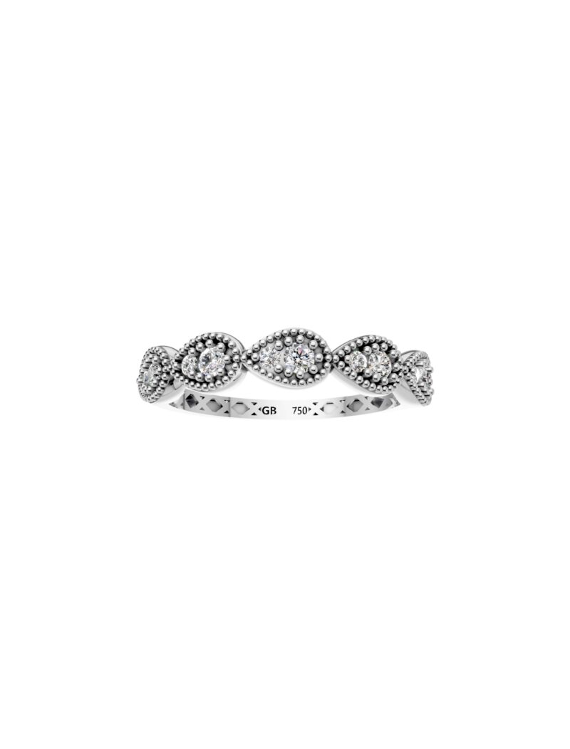 18K Gold Vintage-Inspired Lab-Grown Diamond Band