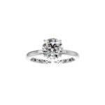 18K Gold Rounded Band Round Lab-Grown Diamond Solitaire Ring