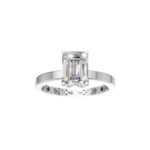 18K Gold Emerald Lab-Grown Diamond Solitaire Ring