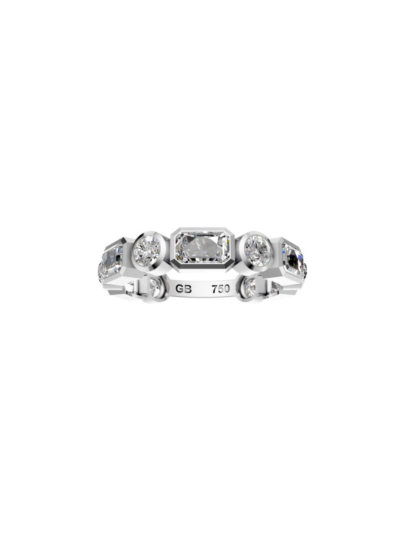 18K Gold Mixed-Cut Lab-Grown Diamond Ring