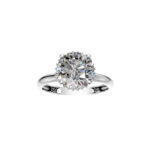 18K Gold Custom Initials Round Lab-Grown Diamond Solitaire Ring