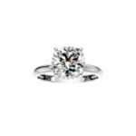 18K Gold Custom Initials Cushion Lab-Grown Diamond Solitaire Ring