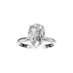 18K Gold Custom Initials Pear Lab-Grown Diamond Solitaire Ring