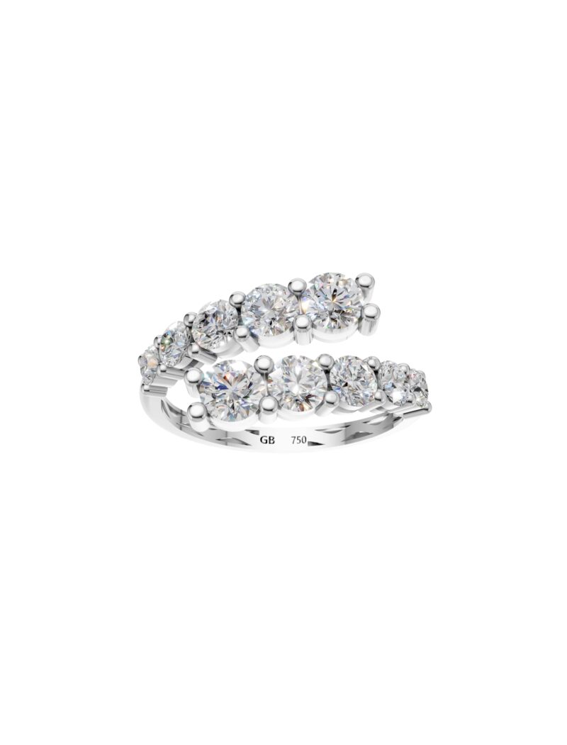 18K Gold Double Row Lab-Grown Diamond Ring