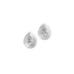18K Gold Ripple Pear Stud Earrings