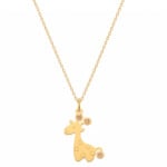 18K Gold Safari Smiles Giraffe Newborn Necklace