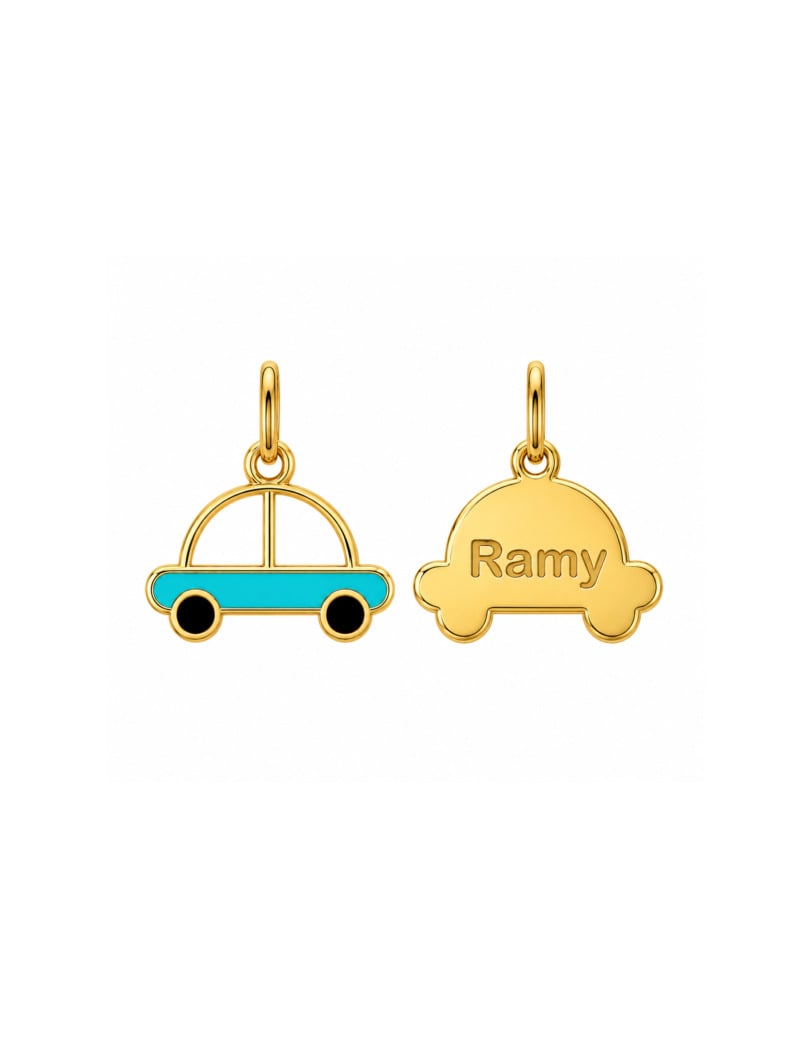 18K Gold Customized Adventure Car Newborn/Kids Pendant