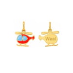 18K Gold Little Aviator Helicopter Newborn/Kids Pendant