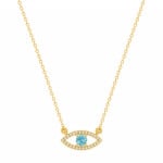 18K Gold Sparkling Eye Necklace