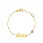 18K Gold Customized Sweetheart Name Newborn Bracelet