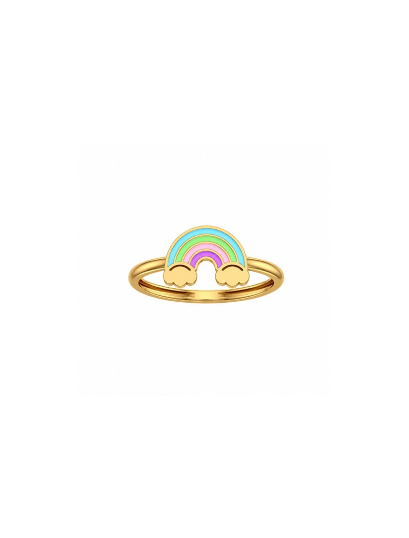 18K Gold Rainbow Cuddle Newborn/Kids Ring