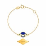 18K Gold Customized Spaceship Newborn Bracelet