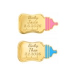 18K Gold Customized Enamel Baby Bottle Newborn Pin