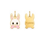 18K Gold Customized Little Bunny Newborn/Kids Pendant