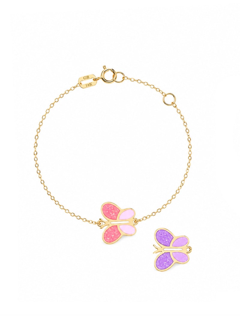 18K Gold Graceful Butterfly Newborn Bracelet