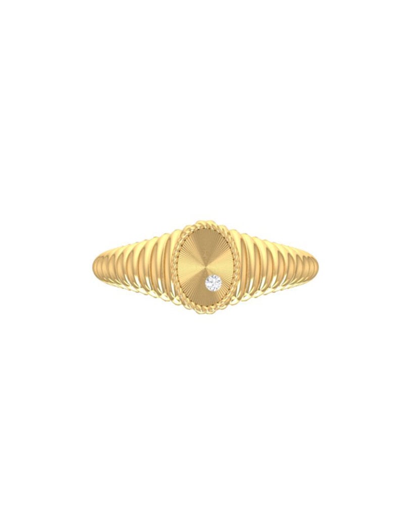 18K Gold Éclat Fluted Oval Ring