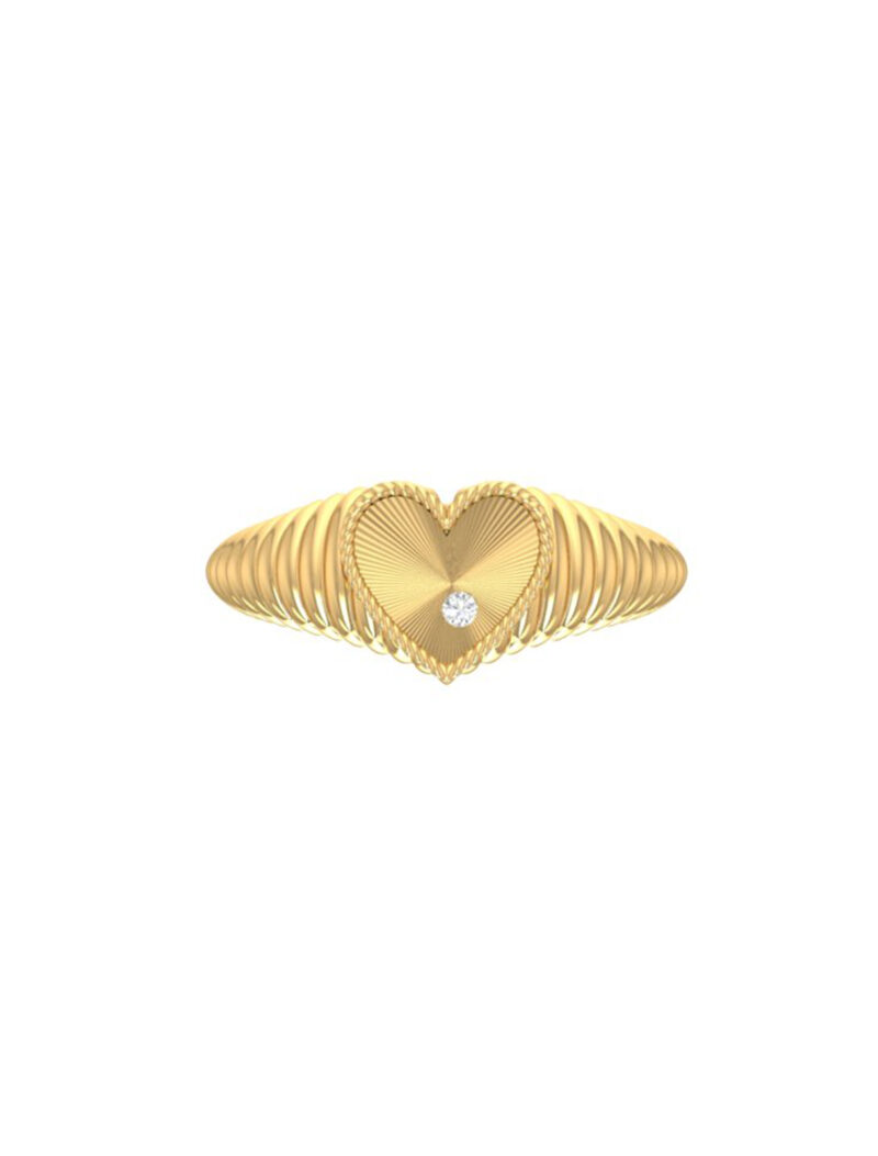 18K Gold Éclat Fluted Heart Ring