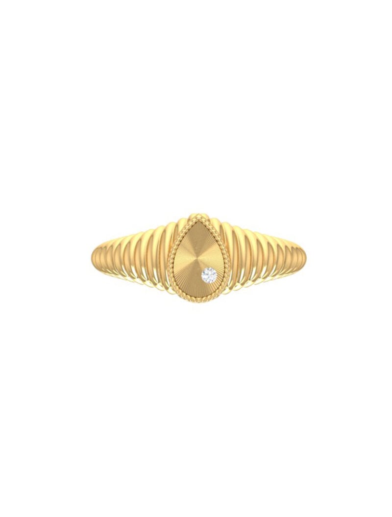 18K Gold Éclat Fluted Pear Ring