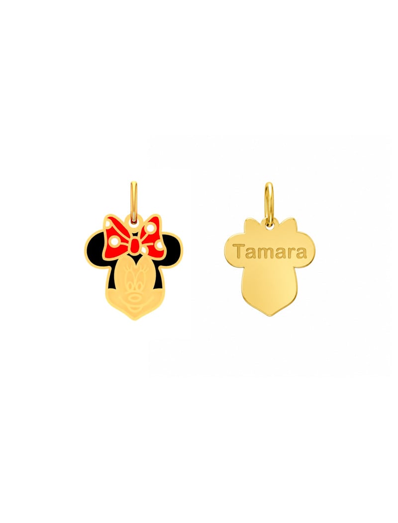 18K Gold Customized Minnie Mouse Newborn/Kids Pendant