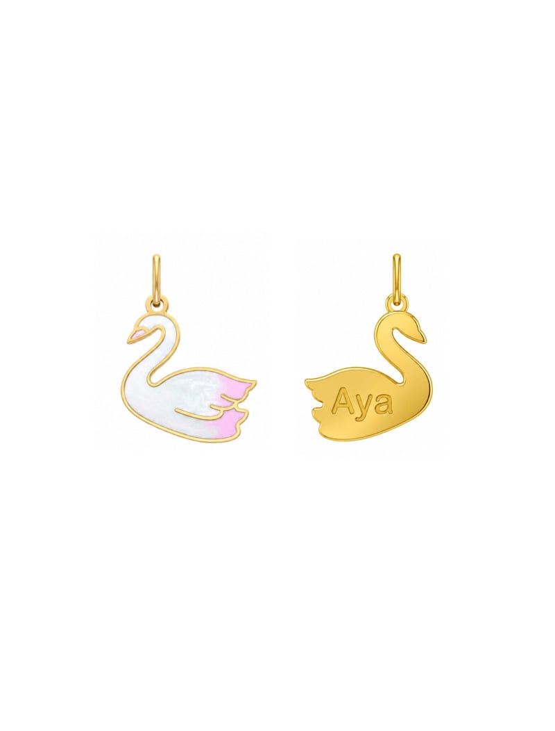 18K Gold Customized Swan Grace Newborn/Kids Pendant