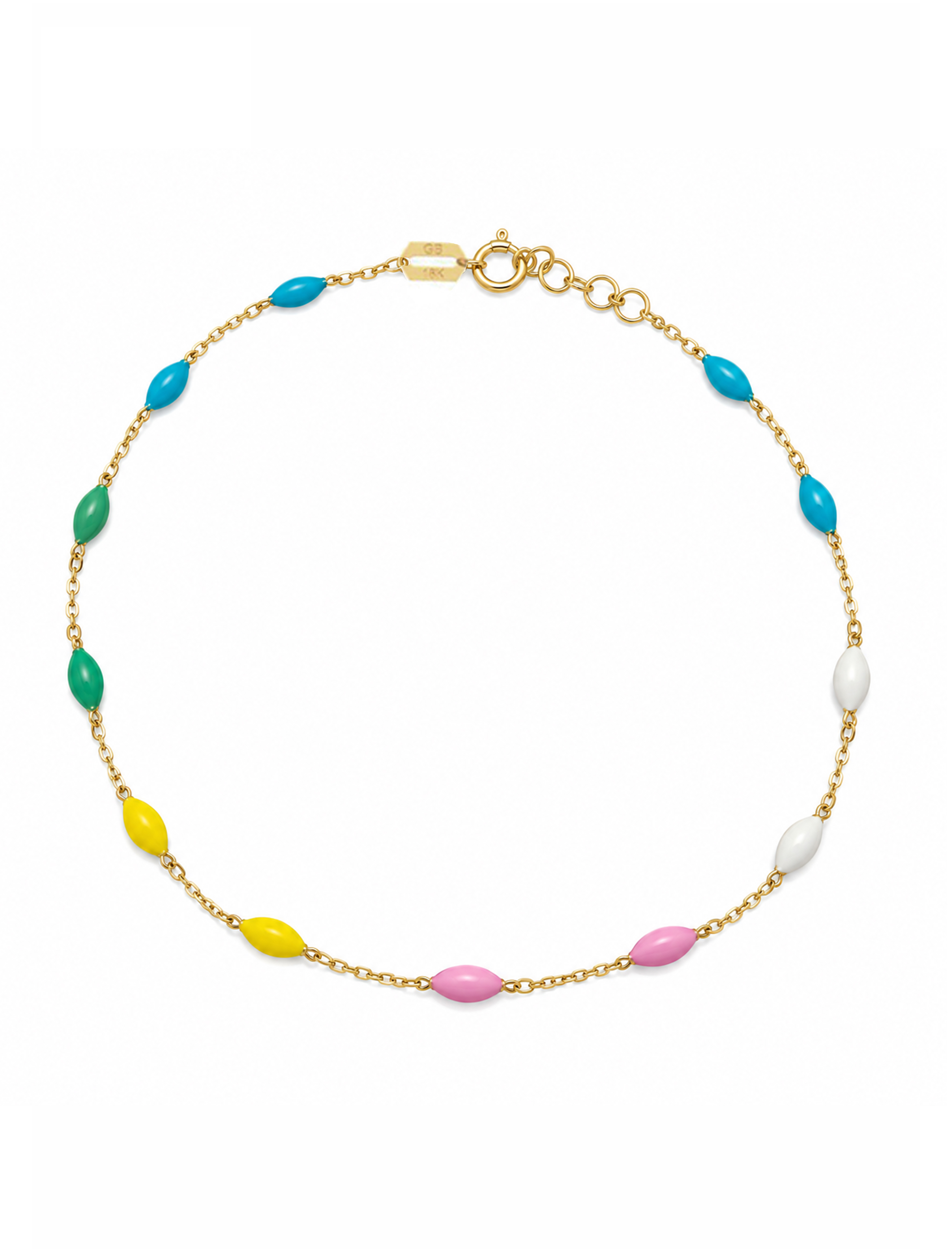 18K Gold Tutti Frutti Anklet