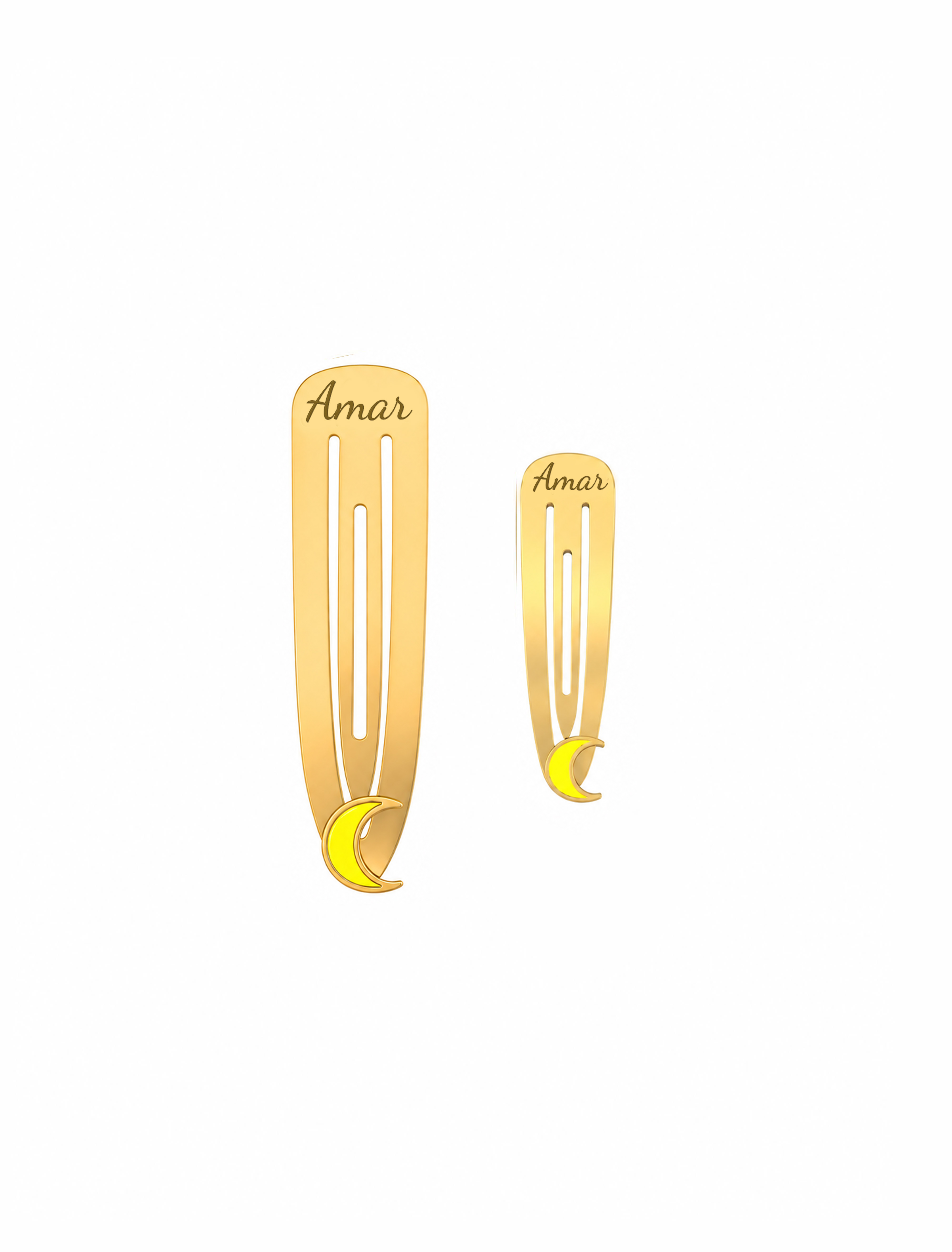 18K Gold Customized  Luna Enamel Hair Clip