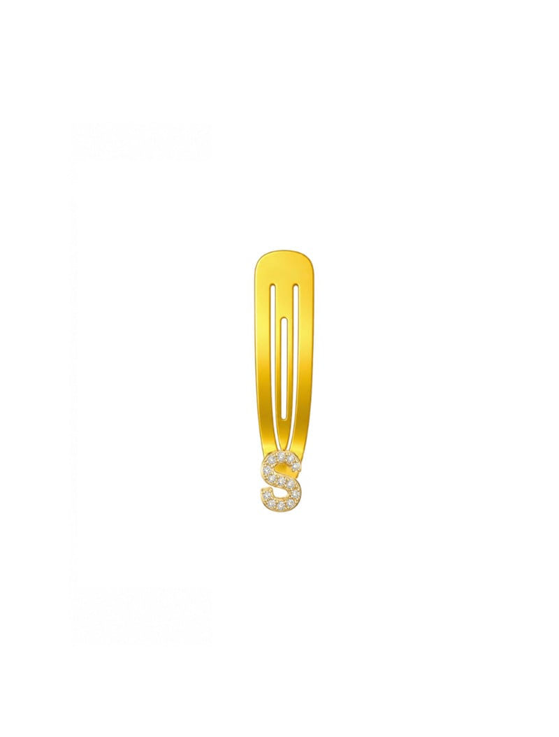 18K Gold Customized Tiny Signature Initial Hair Clip