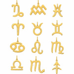 18K Gold Celestial Zodiac Sign Pendant/Necklace